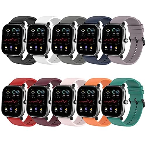 Image of MIJOBS 10 Replacement Straps Compatible with Amazfit GTS 2 Mini/GTS 2e/GTS2, for Amazfit Bip U/Bip Lite/Amazfit Bip U Pro Smart Watch Sports Silicone Strap