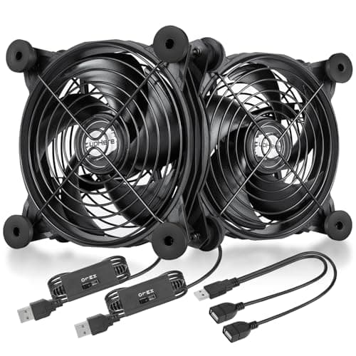 Image of upHere 120mm Fan USB Powered Fans Quiet computer cooling 5v Fan with 3 Speed Control Compatible for PC/Xbox/Playstation/TV Box,etc.,U1204