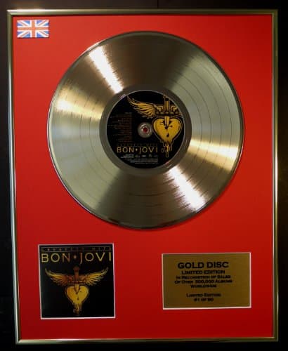 Image of Bon Jovi Cd Gold Disc Record Limited Edition/Greatest Hits