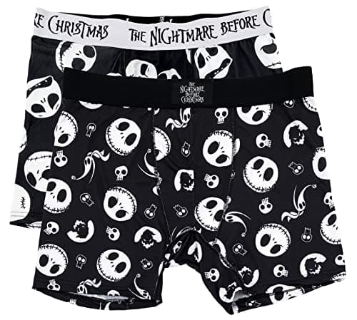 Image of Disney Men's Nightmare Before Christmas 2 Pack Performance Boxer Briefs, Black, Medium