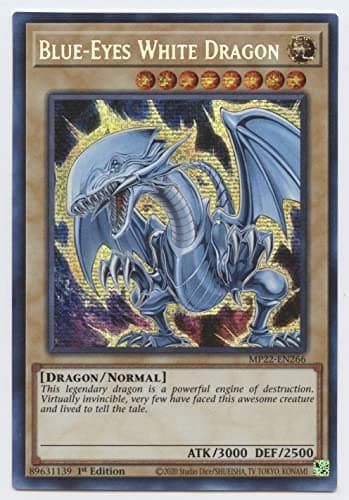 Image of YU-GI-OH! Blue-Eyes White Dragon - MP22-EN266 - Prismatic Secret Rare - 1st Edition - Collectible Card - Card - TCG Card - 1 Piece