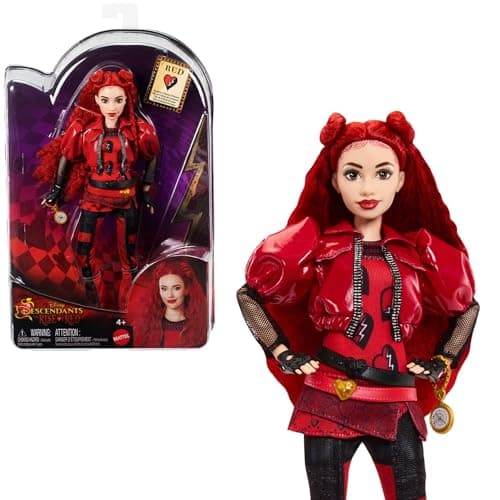Image of Mattel Disney Descendants: The Rise of Red Fashion Doll & Accessory Red, Daughter of Queen of Hearts with Movie-Inspired Clothes & Pocket Watch, HWT93