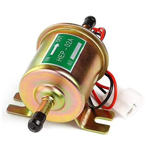 Image of CarBole Universal Electric Fuel Pump 12V 1.2A Gas Diesel Inline 4-7 P.S.I. Low Pressure Petrol Pump Copper Model HEP-02A
