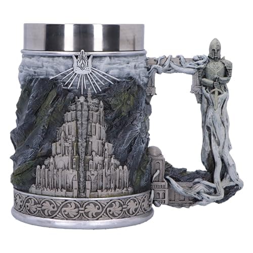 Image of Nemesis Now Lord of the Rings Gondor Tankard 15.5cm, Resin, Official Lord of the Rings Merchandise, Gondor Beer Mug, Stainless Steel Insert, Cast in the Finest Resin, Expertly Hand-Painted