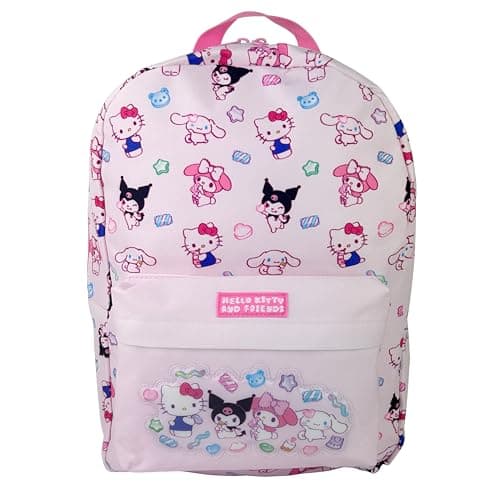 Image of Hello Kitty Backpack | Cute Kawaii School Bag with Front Pocket | Back to School Rucksack | Hello Kitty & Friends Gifts and Accessories