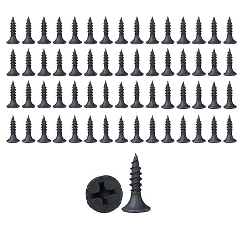 Image of Aoktorkit 50 Pcs Black Self Tapping Screws, M3 x 6mm Multi Purpose Screws, Zinc Plating 304 Stainless Steel, Phillips Flathead Screws for Wood, Drywall and Furniture