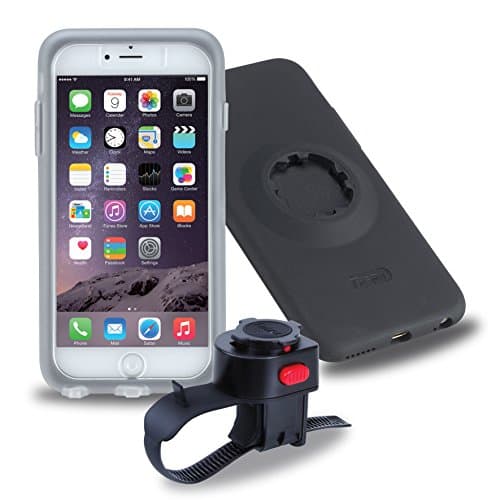 Image of Tigra Sport MountCase Cycling Bike Kit Including MountCase, Waterproof Rain Guard and Handlebar Mount Strap Compatible with iPhone 6 Plus/6S Plus - Black