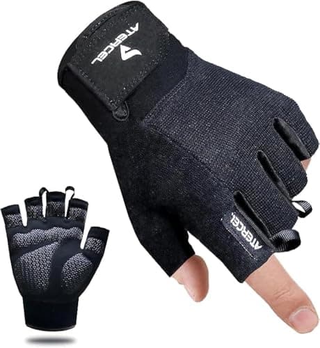 Image of Atercel Weight Lifting Gloves, Gym Gloves for Crossfit, Workout, Exercise Cycling, Training, Breathable & Snug fit, for Men & Women(Black, L)