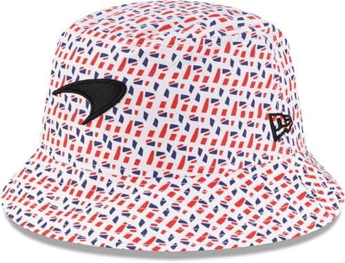 Image of New Era McLaren F1 Race Special Silverstone GP Lando Norris White Bucket Hat (UK, Alpha, L, Lando Norris - Silverstone GP)