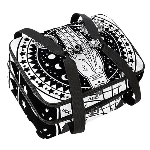 Image of VAPOKF Lunch Bags for Women Men, Double Deck Lunch Cooler Bag Large Tote Bag Insulated Lunch Box for Work, School, Picnic, Camping - Fortune Teller Hand