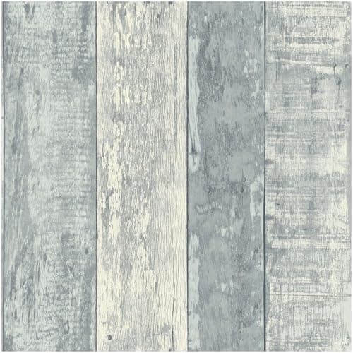 Image of Full Roll - Rustic Wood Stripe Blue Wallpaper - Contemporary Versatile Sophisticated Plank Panel - 10.05m x 53cm Roll - Feature Statement Wall - Dining Room Living Room Bedroom Kids Room