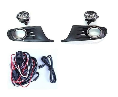 Image of Fog Lights Light Lamps & Grilles + Wiring Kit Compatible with Fit For VW Volkswagen Golf Mk6 6 09 10 11