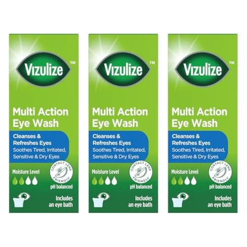 Image of Multi Action Eye Wash, Cleanses & Refreshes, Soothes Dry & Irritated Eyes, Contact Lens Friendly, 300ml, Pack of 3