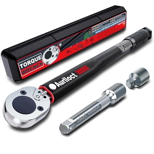 Image of Aurlloct 1/2" Drive Click Torque Wrench Set, Torque Wrench Car 20-230 Nm, Wheel Torque Spanner with 3/8'' Adapter, ± 3% Accuracy for Truck, Car, Tire Replacement, and Motorcycle Car Maintenance