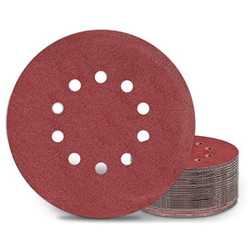 Image of KONGMING 25 Pcs 225mm Sanding Discs Grit 120 9 inch Sanding Discs 10 Hole Hook and Loop for Drywall Sander