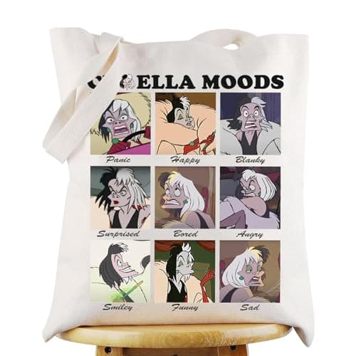 Image of KEYCHIN Villain Moods Tote Bag Devil Witch Fans Gifts Evil Moods Shoulder Bag Devil Queen Gifts, Cruella Moods, L