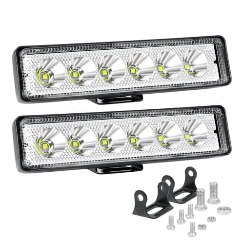 Image of Willpower 2pcs 18W 6 Inch LED Work Light Spot Beam Single Row LED Light Bar 12V 24V Super Slim Offroad Driving Lights Fog Lamps for Truck Tractor Boat 4x4 Car SUV ATV
