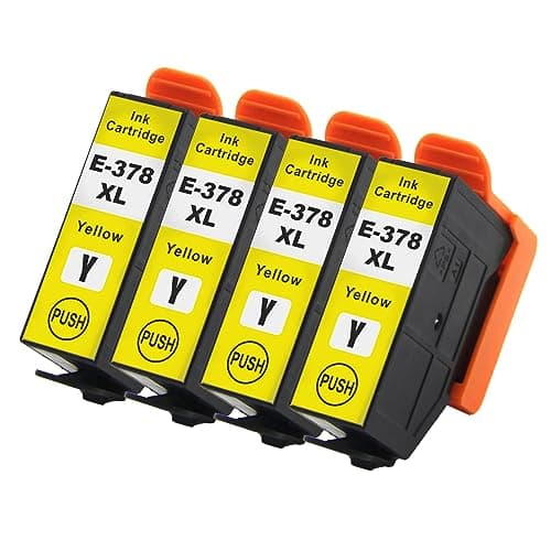 Image of Go Inks Yellow E-378XLY Compatible Ink Cartridge for use with Epson Expression Photo Printers (Pack of 4)
