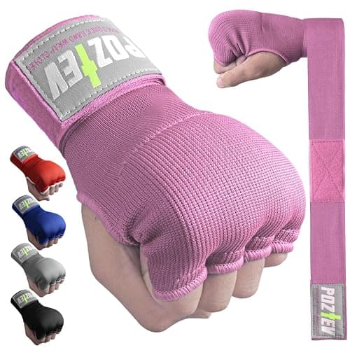 Image of POZTEV Boxing Hand Wraps For Men & Women - Boxing Quick Wraps Inner Gloves Kickboxing Handwraps For Boxing Gloves Gear KnuckleSupport Elastic Wrist Straps For Training MMA Shadowboxing (Pink S/M)