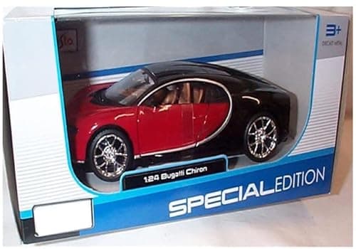 Image of MAIST0 Chiron Red and Black car 1:24 scale diecast model