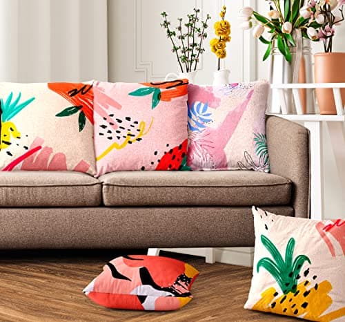 Image of Ultimate Trends Polyester Digital Modern Printed Cushion Cover 12x12 Set of 5, Multi Color (UTCC-1085_ 12)
