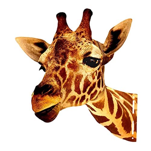 Image of kowaku Animal Heads Wall Sculpture, Artwork Wall Mounted Animal Heads Figurine Statue Pendant for Hotel, Giraffe