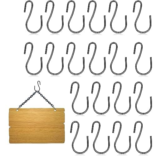Image of Aidi 20 Pcs S Hooks for Hanging, Small Stainless Steel S Hooks for Crafts Jewelry Hanging Pot Plants Home Kitchen, Workshop, Office, Bathroom and Bedroom