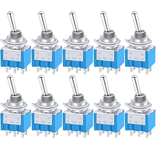 Image of Taiss/10 Pcs Toggle Switch AC 125V 6A Amps ON/OFF/ON 3 Position 6 Pin DPDT MTS-203