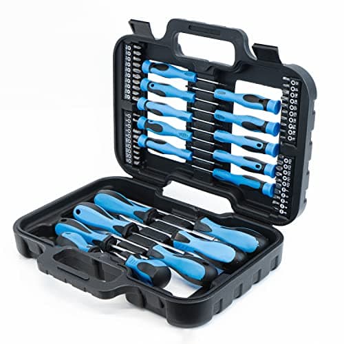 Image of Streetwize Blue & Black 58pc Screwdriver and Bit Set in Tool Case - Slot Flat Pozi Phillips etc