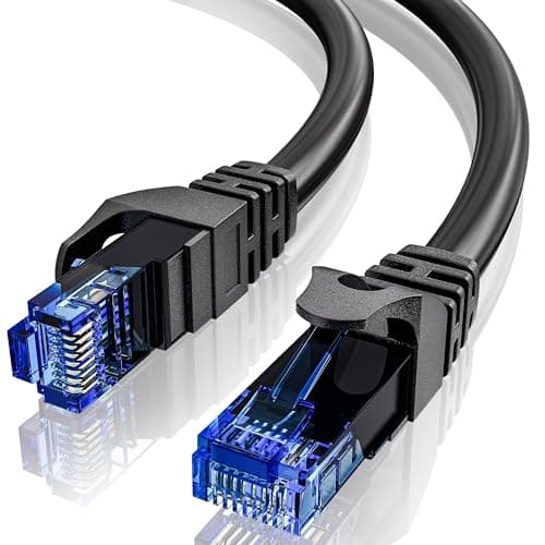 Image of 3m Ethernet Cable, Cat 6 Internet Cable 3m High Speed, Gigabit RJ45 Network Cable 250MHz 10/100/1000Mbps Black, Round LAN Cable 3 metre Patch Cord UTP 23AWG for Router Switch Modem TV Laptop Xbox PS5