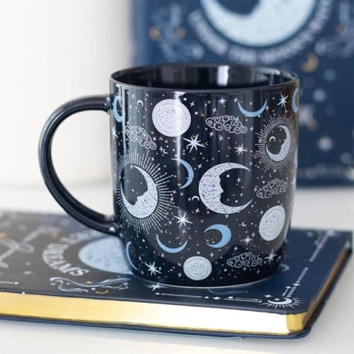 Image of Something Different Wholesale Blue Moon Print Mug – Ceramic Coffee and Tea Cup with Lunar Design