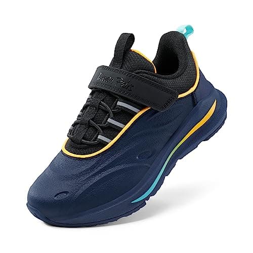 Image of DREAM PAIRS Unisex Kids Trainers Boys Girls Waterproof Walking Running Shoes Athletic Sneakers Sports Shoes for Little/Big Kids,Size 2 Big Kid,Dark Blue/Black,SDRS2335K