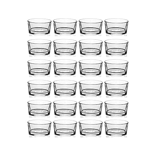 Image of Set of 24 Clear Glass Tealight Candle Holders, 4.5cm x 2.5cm with Luxurious Look