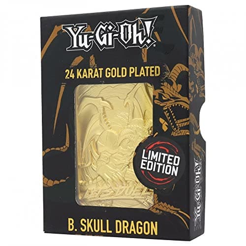 Image of Yu-Gi-Oh! B. Skull Dragon 24k Gold Plated Limited Edition Metal Card | Official Collectible, Individually Numbered, Display Stand Included (Only 5,000 Worldwide, 7.5 x 5.3cm)