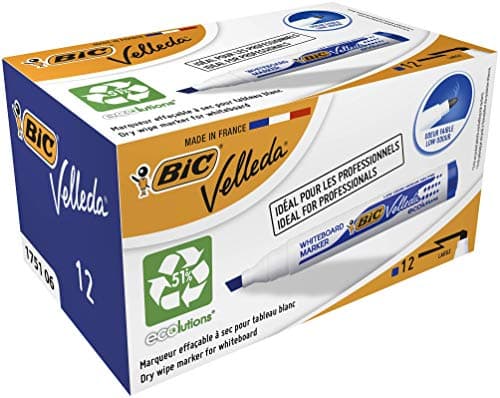Image of BIC Velleda 1751 Ecolutions Dry Erase Felt - Blue, Box of 12