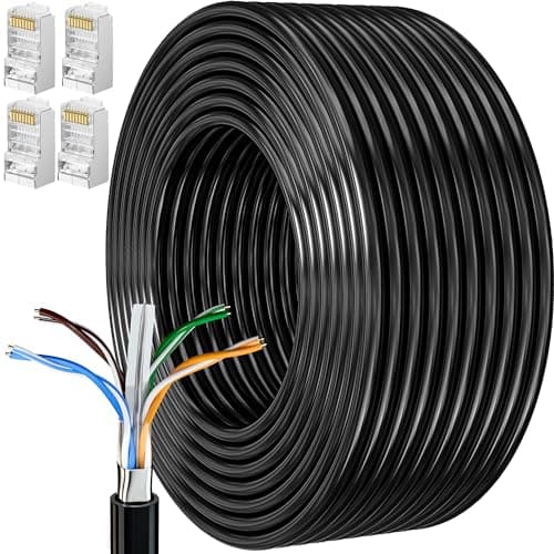 Image of MEIPEK 20m Ethernet Cable Cat 6 External Bulk Internet Cable 20 Meters FTP 23AWG Lan Extra Long High Speed Rj45 Network Shielded Patch