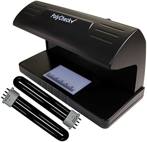 Image of PolyCheck 2-in-1 UV Counterfeit Money Detector with 2 Spare DuraBulb Bulbs