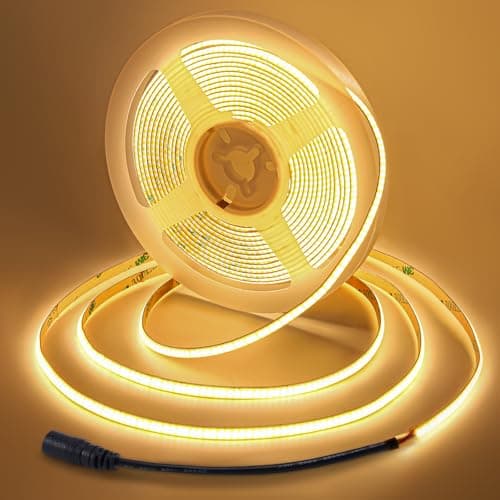 Image of BERIXDEEP 5mm Wide COB LED Strip, Narrow Warm White LED Strip Lights, 12V, 400 LEDs/m, 10W/M, CRI 92+, Dotless LED Tape for Under Cabinet, Interior Decoration (No Power Supply), 5m, 2700K
