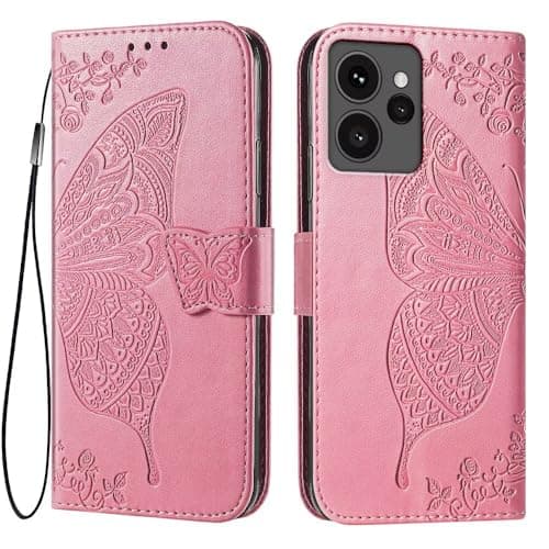 Image of EASSGU Leather Case for HMD Skyline (6.55" Inches) Flip Folio Magnetic Leather Phone Cover with 3 Card Slots 1 Wallet, Phone Case - Pink