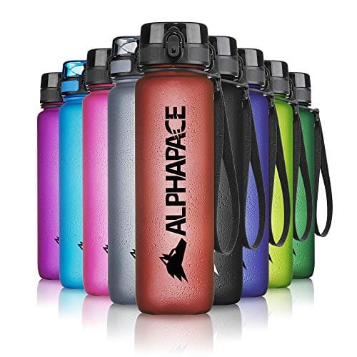 Image of ALPHAPACE Water Bottle, Leak Proof 1000ml Drinks Bottle, BPA Free Bottle for Sports, Cycling & Outdoor Activities, Sports Bottle with Fruit Infuser, Dark Red