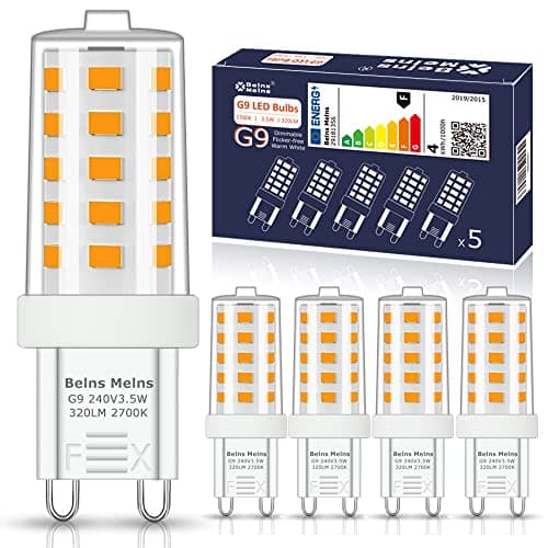 Image of Belns Melns G9 LED Bulbs Dimmable Warm White 2700K, 3.5W 320LM SMD LED G9 Capsule Bulbs, 28W G9 Halogen Bulb Replacement Flicker Free Dimmable - Pack of 5