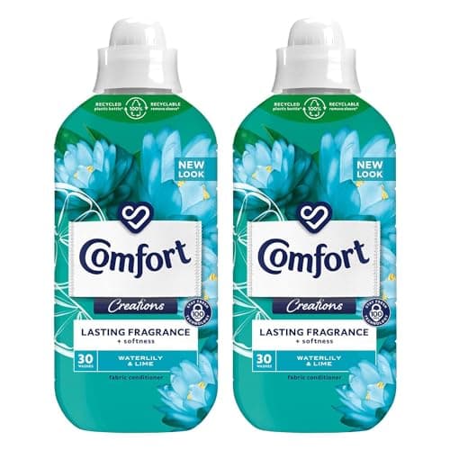 Image of Comfort Creation Concentrated Fabric Conditioner with 100 Days of Long Lasting Fragrance and Softness Intense Liquid Fabric Softener 30 Washes, 900 ml (Waterlily & Lime, Buy 2)