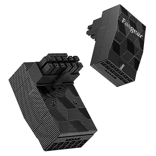 Image of 12VHPWR Adapter 90 Degree 1 Pack Fasgear Right Angle PCI-e 5.0 16pin Power Adapter 600W 12+4pin GPU Male to Female Connector Compatible for GeForce RTX 3090Ti 4070Ti 4080 4090 5090Graphic Card(Type A)