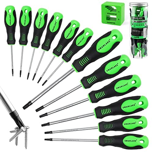 Image of SWANLAKE 13-Piece Magnetic Torx Screwdrivers Set, Magnetic Torx Driver Star Screwdrivers Set T5 - T40 Best Choice