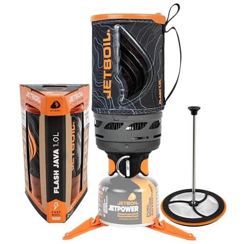 Image of Jetboil Flash 1.0L Portable Fast Boil Stove with Silicone French Press and Auto Ignition for Camping and Backpacking, Propane/Isobutane Burner with Cooking Cup, New for 2025