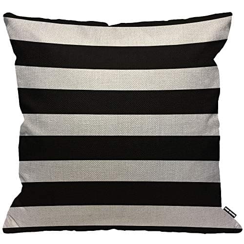 Image of HGOD DESIGNS Cushion Cover Black White Stripe Throw Pillow Cover Home Decorative for Men/Women living room Bedroom Sofa Chair 18X18 Inch Pillowcase