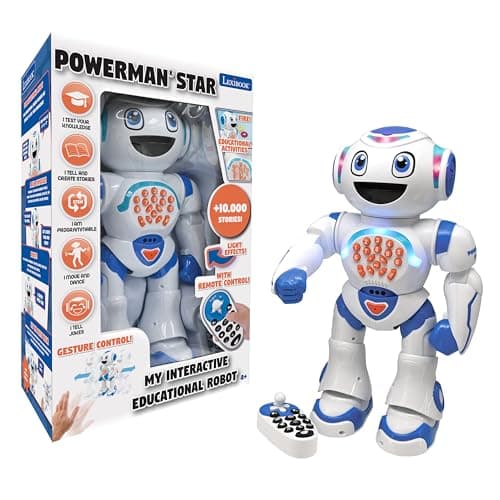 Image of LEXIBOOK Powerman Star - Remote Control Walking Talking Toy Robot STEM Programmable for kids 4+ - ROB85EN