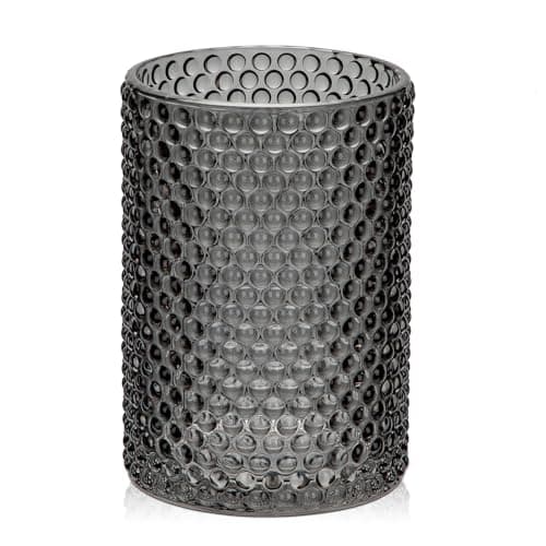 Image of Hollyone 14cm Black Glass Vase for Flowers, Modern Glass Vase for Home Decor Decorative Flower Vase for Wedding, Mantel, Party, Table, Centerpiece, Shelf, Living Room, Bedroom, Kitchen Decorations