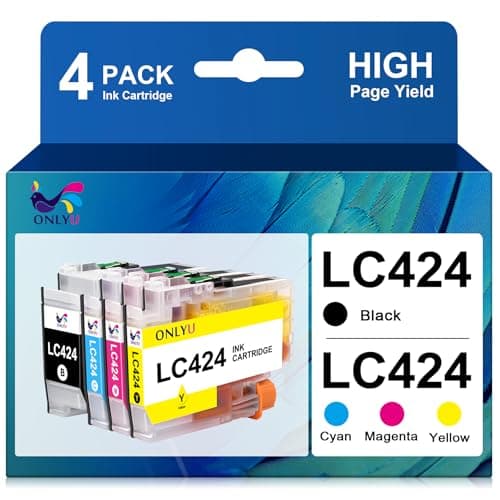Image of ONLYU LC424 Ink Cartridges Compatible with Brother DCP-J1200W Ink Cartridges and Brother LC424 Ink Cartridges Use for Brother DCP-J1200W DCP-J1200WE Printer (1 Black, 1 Cyan, 1 Magenta, 1 Yellow)