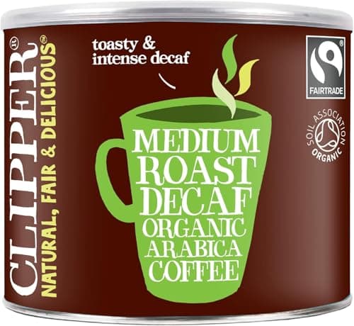 Image of Clipper Decaf Organic Medium Roast Coffee, Decaffeinated Instant Coffee, 500g, Gourmet Sustainable Fairtrade by Clipper Teas, Ethically Sourced